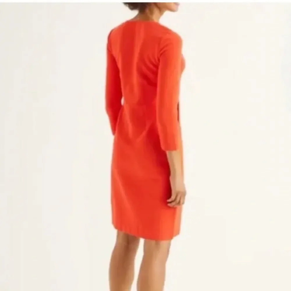 Boden Bronte Ottoman Fire Red Semi Fitted Shift Midi Dress Women's Size 6R